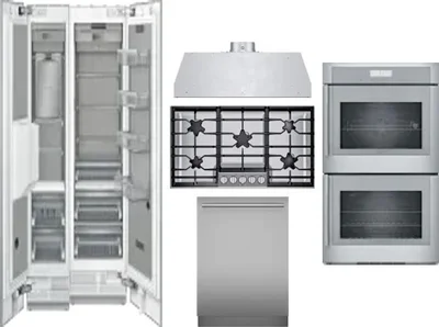 6 Piece Package Includes Refrigerator, Freezer, Cooktop, Wall Oven, Hood And Dishwasher