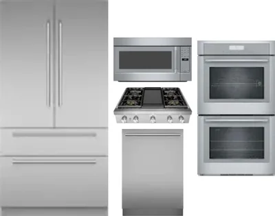 5 Piece Package Includes Refrigerator, Cooktop, Wall Oven, Microwave And Dishwasher