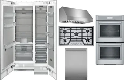 6 Piece Package Includes Refrigerator, Freezer, Cooktop, Wall Oven, Hood And Dishwasher