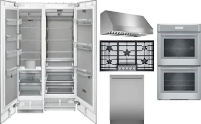 6 Piece Package Includes Refrigerator, Freezer, Cooktop, Wall Oven, Hood And Dishwasher