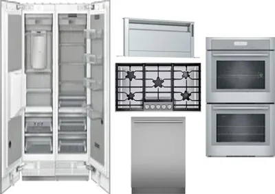 6 Piece Package Includes Refrigerator, Freezer, Cooktop, Wall Oven, Hood And Dishwasher