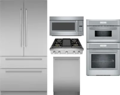 5 Piece Package Includes Refrigerator, Cooktop, Wall Oven, Microwave And Dishwasher