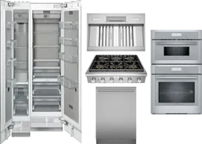 6 Piece Package Includes Refrigerator, Freezer, Cooktop, Wall Oven, Hood And Dishwasher