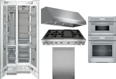 6 Piece Package Includes Refrigerator, Freezer, Cooktop, Wall Oven, Hood And Dishwasher