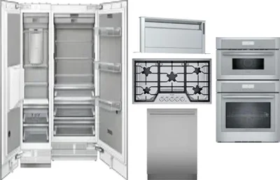 6 Piece Package Includes Refrigerator, Freezer, Cooktop, Wall Oven, Hood And Dishwasher