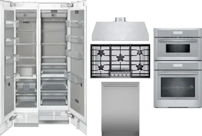6 Piece Package Includes Refrigerator, Freezer, Cooktop, Wall Oven, Hood And Dishwasher