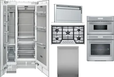 6 Piece Package Includes Refrigerator, Freezer, Cooktop, Wall Oven, Hood And Dishwasher