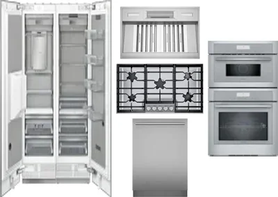 6 Piece Package Includes Refrigerator, Freezer, Cooktop, Wall Oven, Hood And Dishwasher