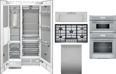6 Piece Package Includes Refrigerator, Freezer, Cooktop, Wall Oven, Hood And Dishwasher