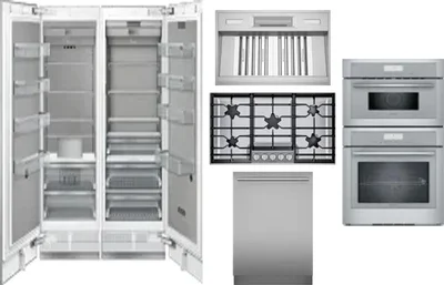 6 Piece Package Includes Refrigerator, Freezer, Cooktop, Wall Oven, Hood And Dishwasher