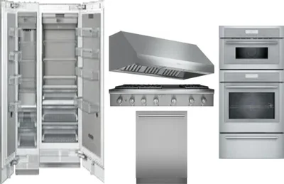 6 Piece Package Includes Refrigerator, Freezer, Cooktop, Wall Oven, Hood And Dishwasher