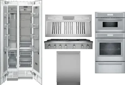 6 Piece Package Includes Refrigerator, Freezer, Cooktop, Wall Oven, Hood And Dishwasher