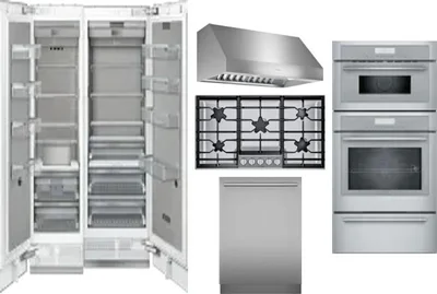 6 Piece Package Includes Refrigerator, Freezer, Cooktop, Wall Oven, Hood And Dishwasher