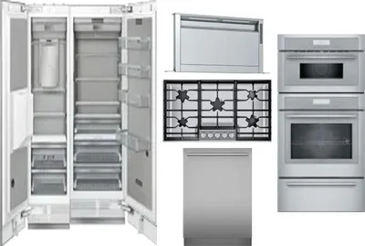 6 Piece Package Includes Refrigerator, Freezer, Cooktop, Wall Oven, Hood And Dishwasher