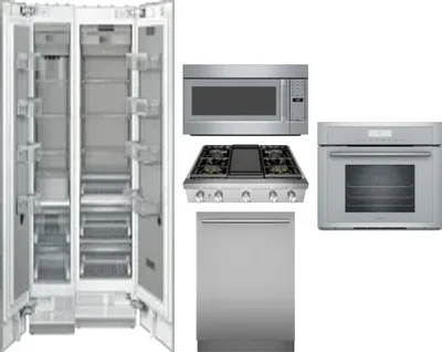 6 Piece Package Includes Refrigerator, Freezer, Cooktop, Wall Oven, Microwave And Dishwasher