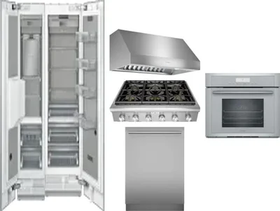 6 Piece Package Includes Refrigerator, Freezer, Cooktop, Wall Oven, Hood And Dishwasher