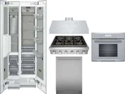 6 Piece Package Includes Refrigerator, Freezer, Cooktop, Wall Oven, Hood And Dishwasher