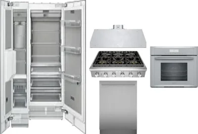 6 Piece Package Includes Refrigerator, Freezer, Cooktop, Wall Oven, Hood And Dishwasher