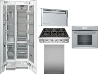 6 Piece Package Includes Refrigerator, Freezer, Cooktop, Wall Oven, Hood And Dishwasher