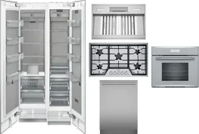 6 Piece Package Includes Refrigerator, Freezer, Cooktop, Wall Oven, Hood And Dishwasher