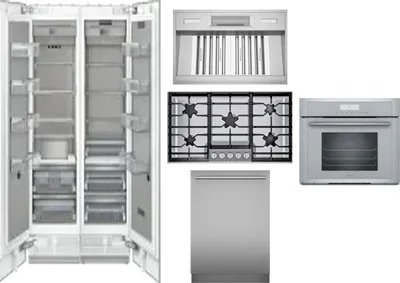 6 Piece Package Includes Refrigerator, Freezer, Cooktop, Wall Oven, Hood And Dishwasher