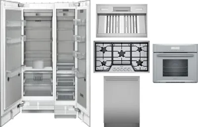 6 Piece Package Includes Refrigerator, Freezer, Cooktop, Wall Oven, Hood And Dishwasher