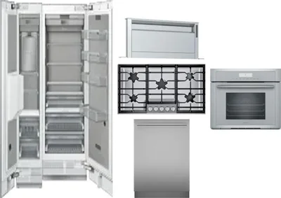 6 Piece Package Includes Refrigerator, Freezer, Cooktop, Wall Oven, Hood And Dishwasher
