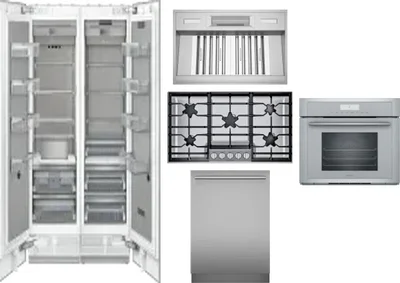 6 Piece Package Includes Refrigerator, Freezer, Cooktop, Wall Oven, Hood And Dishwasher
