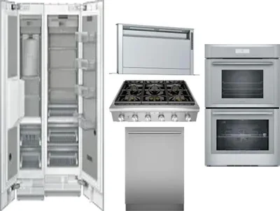 6 Piece Package Includes Refrigerator, Freezer, Cooktop, Wall Oven, Hood And Dishwasher