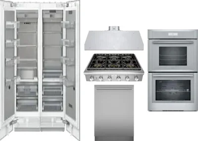 6 Piece Package Includes Refrigerator, Freezer, Cooktop, Wall Oven, Hood And Dishwasher