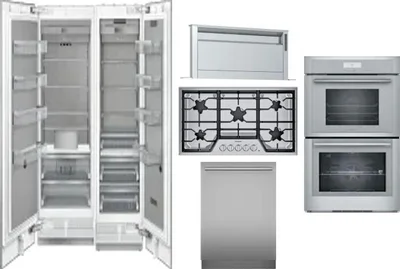 6 Piece Package Includes Refrigerator, Freezer, Cooktop, Wall Oven, Hood And Dishwasher