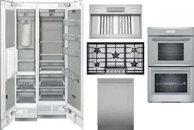 6 Piece Package Includes Refrigerator, Freezer, Cooktop, Wall Oven, Hood And Dishwasher