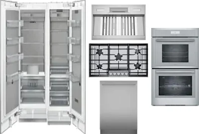 6 Piece Package Includes Refrigerator, Freezer, Cooktop, Wall Oven, Hood And Dishwasher