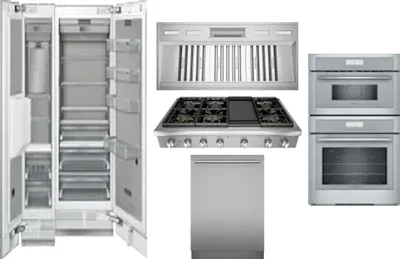 6 Piece Package Includes Refrigerator, Freezer, Cooktop, Wall Oven, Hood And Dishwasher