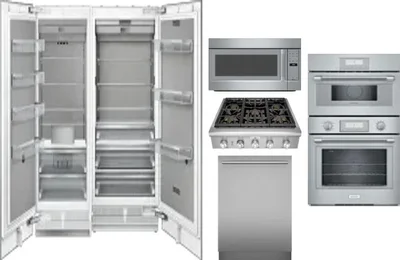 6 Piece Package Includes Refrigerator, Freezer, Cooktop, Wall Oven, Microwave And Dishwasher
