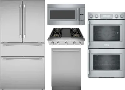 5 Piece Package Includes Refrigerator, Cooktop, Wall Oven, Microwave And Dishwasher