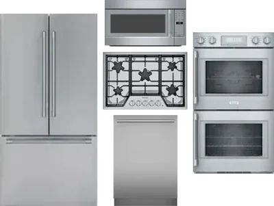 5 Piece Package Includes Refrigerator, Cooktop, Wall Oven, Microwave And Dishwasher
