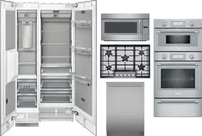 6 Piece Package Includes Refrigerator, Freezer, Cooktop, Wall Oven, Microwave And Dishwasher