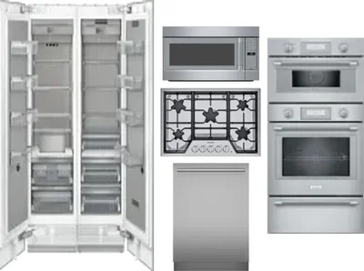 6 Piece Package Includes Refrigerator, Freezer, Cooktop, Wall Oven, Microwave And Dishwasher