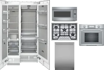 6 Piece Package Includes Refrigerator, Freezer, Cooktop, Wall Oven, Microwave And Dishwasher