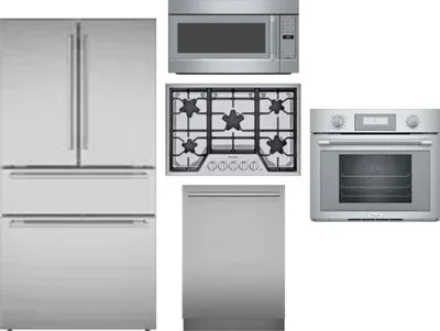 5 Piece Package Includes Refrigerator, Cooktop, Wall Oven, Microwave And Dishwasher