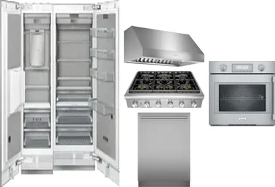 6 Piece Package Includes Refrigerator, Freezer, Cooktop, Wall Oven, Hood And Dishwasher