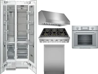 6 Piece Package Includes Refrigerator, Freezer, Cooktop, Wall Oven, Hood And Dishwasher