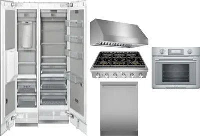 6 Piece Package Includes Refrigerator, Freezer, Cooktop, Wall Oven, Hood And Dishwasher