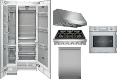 6 Piece Package Includes Refrigerator, Freezer, Cooktop, Wall Oven, Hood And Dishwasher