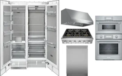 6 Piece Package Includes Refrigerator, Freezer, Cooktop, Wall Oven, Hood And Dishwasher