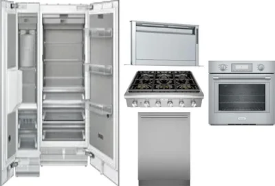 6 Piece Package Includes Refrigerator, Freezer, Cooktop, Wall Oven, Hood And Dishwasher