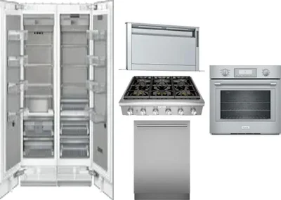6 Piece Package Includes Refrigerator, Freezer, Cooktop, Wall Oven, Hood And Dishwasher