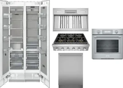 6 Piece Package Includes Refrigerator, Freezer, Cooktop, Wall Oven, Hood And Dishwasher