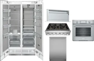 6 Piece Package Includes Refrigerator, Freezer, Cooktop, Wall Oven, Hood And Dishwasher